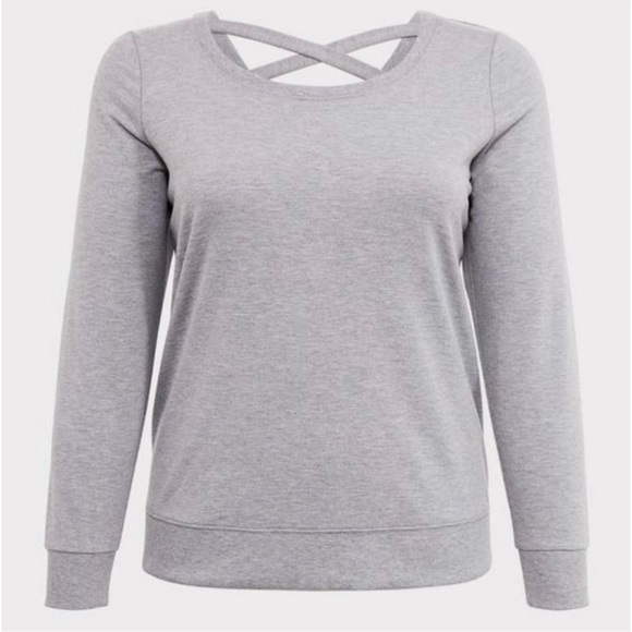 NWOT Torrid French Terry Long Sleeve Lattice Back Active Sweatshirt Sz 2XL - Picture 7 of 9